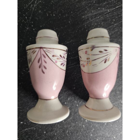 Cumbow Pottery S & P Abingdon Virginia Copper Luster Tea Leaf Design - Picture 1 of 5